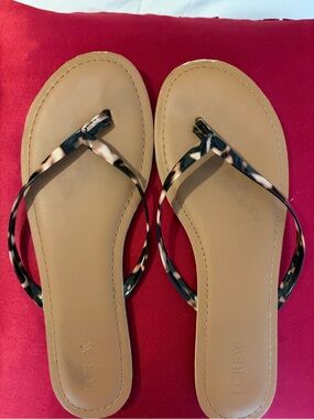 J. Crew Tan Sandals with Tortoiseshell Straps